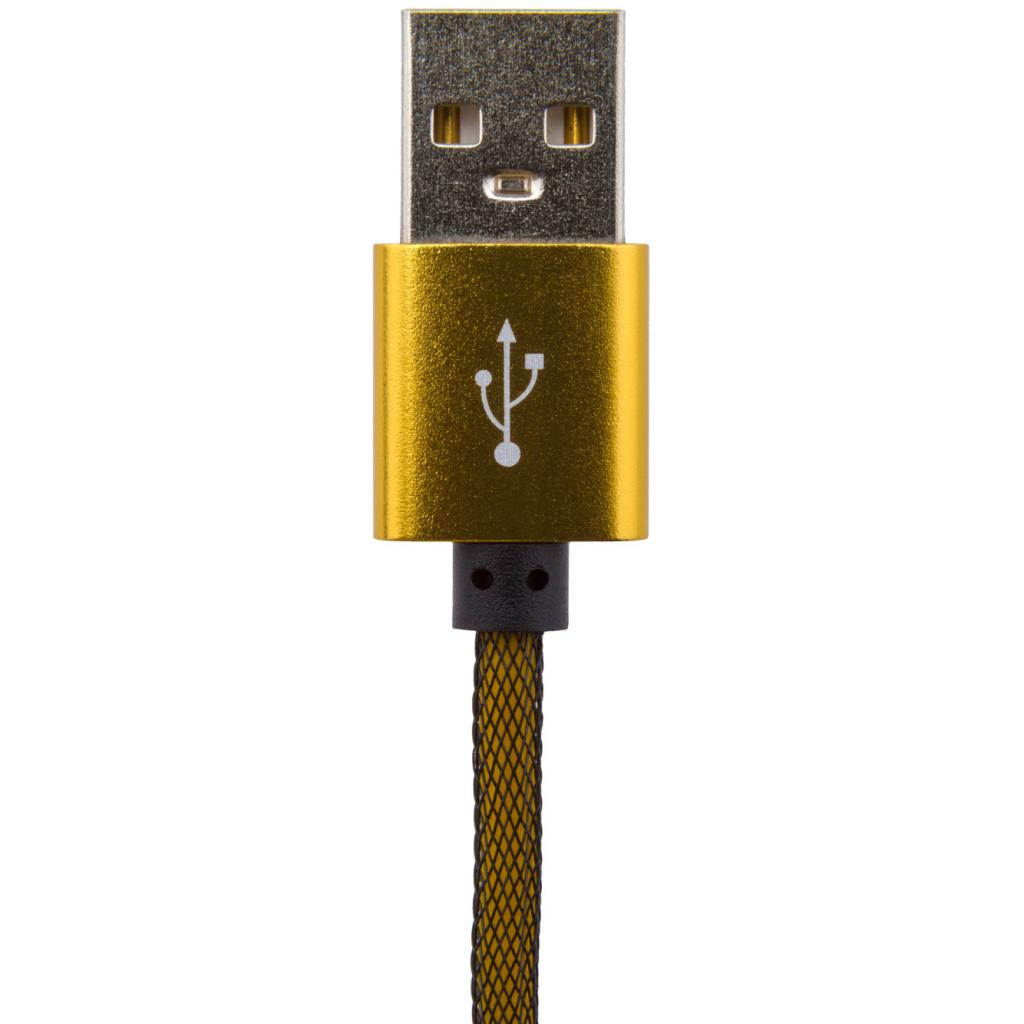 Дата кабель USB 2.0 AM to Micro 5P 1.0m G (метал. плетение) золотой LogicPower (5121) - 1