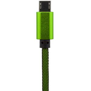 Дата кабель USB 2.0 AM to Micro 5P 1.0m Gr (метал. плетение) зеленый LogicPower (5119)