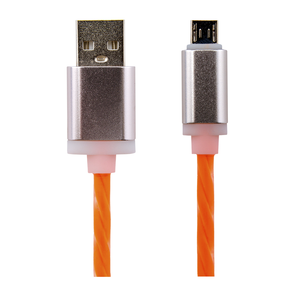 Дата кабель USB 2.0 AM to Micro 5P 1.0m Or (силикон) оранжевый LogicPower (5147)