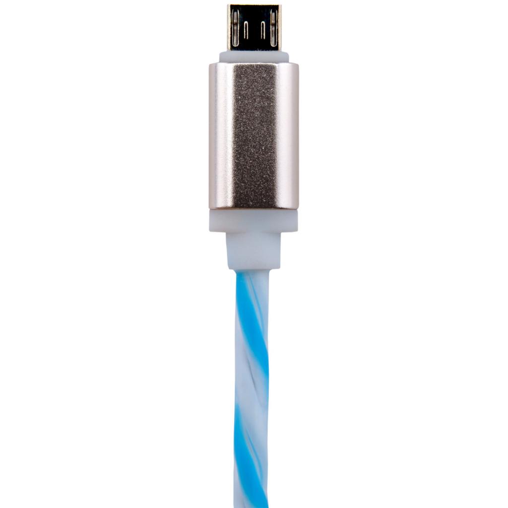 Дата кабель USB 2.0 AM to Micro 5P 1.0m W-Bl (силикон) бело-голубой LogicPower (5150)
