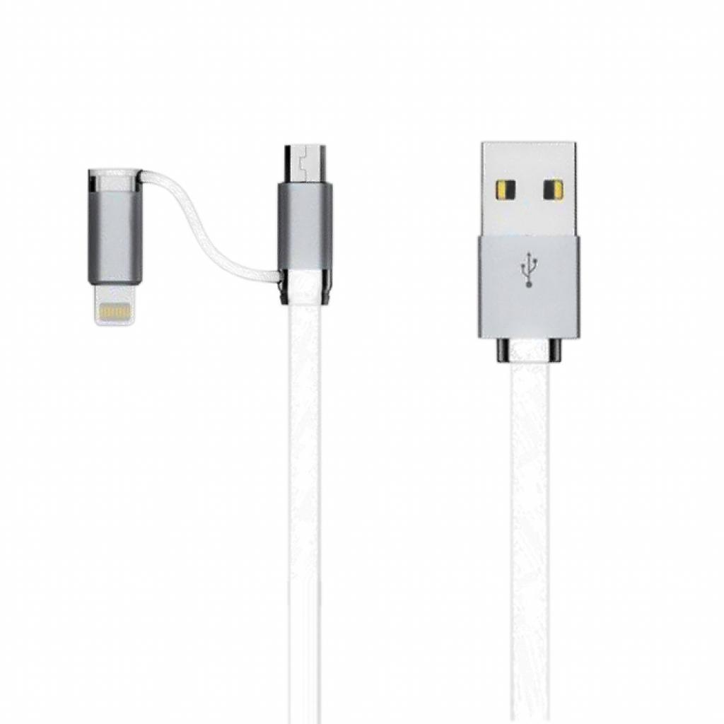 Дата кабель USB 2.0 AM to Lightning + Micro 5P 1.0m LC84 White LDNIO (48259) Дата кабель USB 2.0 AM to Lightning + Micro 5P 1.0m LC84 White LDNIO (48259)