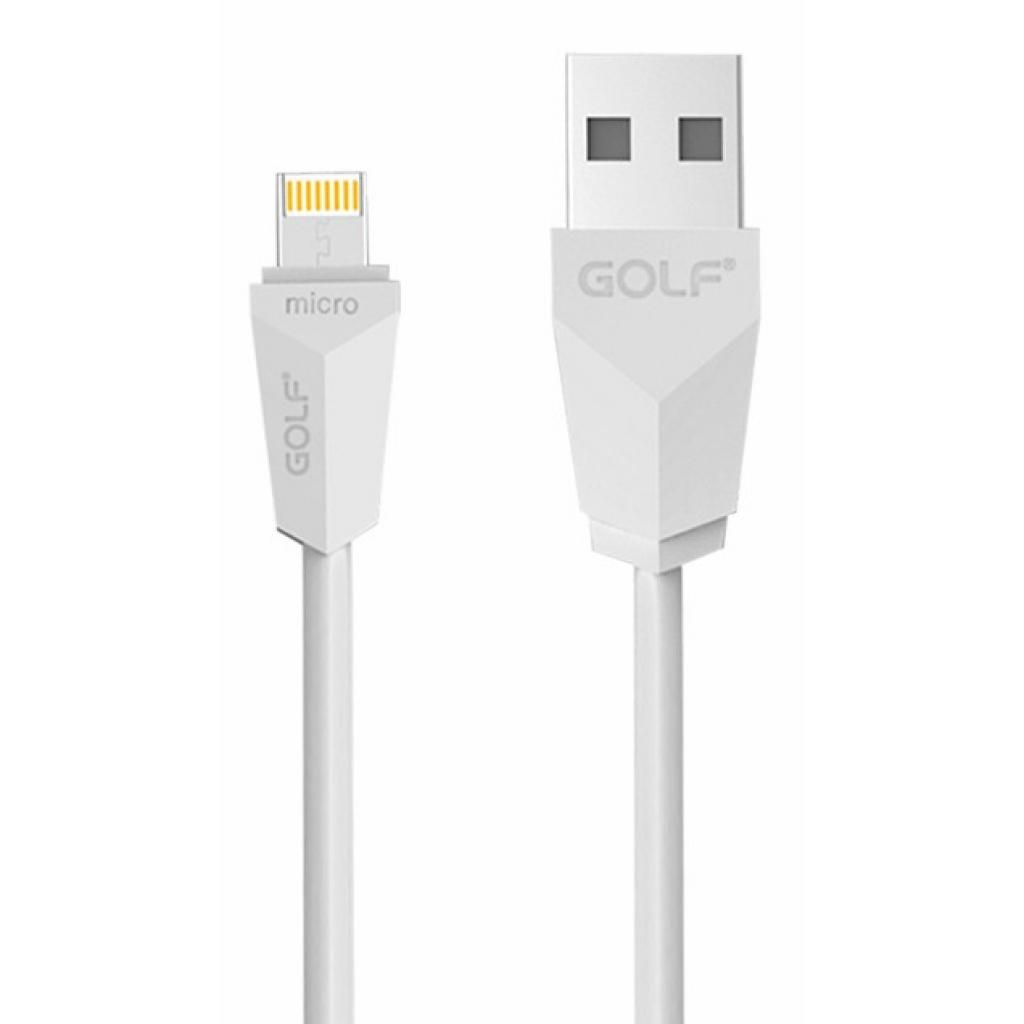 Дата кабель Golf Diamond 2in1 iPhone 6/microUSB White (49930 / GC-27s)