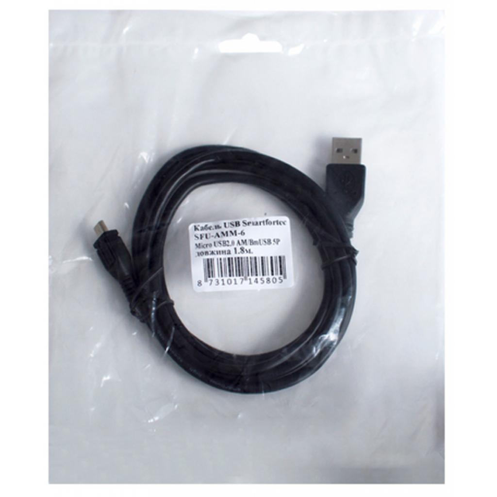 Дата кабель USB 2.0 AM to Micro 5P 1.8m Smartfortec (SFU-AMM-6) - 2 Дата кабель USB 2.0 AM to Micro 5P 1.8m Smartfortec (SFU-AMM-6) - 2