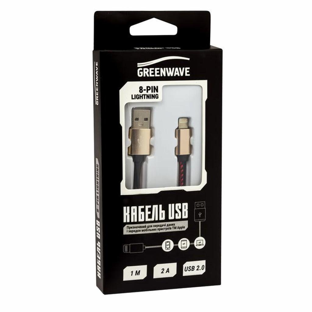 Дата кабель USB 2.0 AM to Lightning 1.0m DC-IP-102LR Black Greenwave (R0014159) - 2