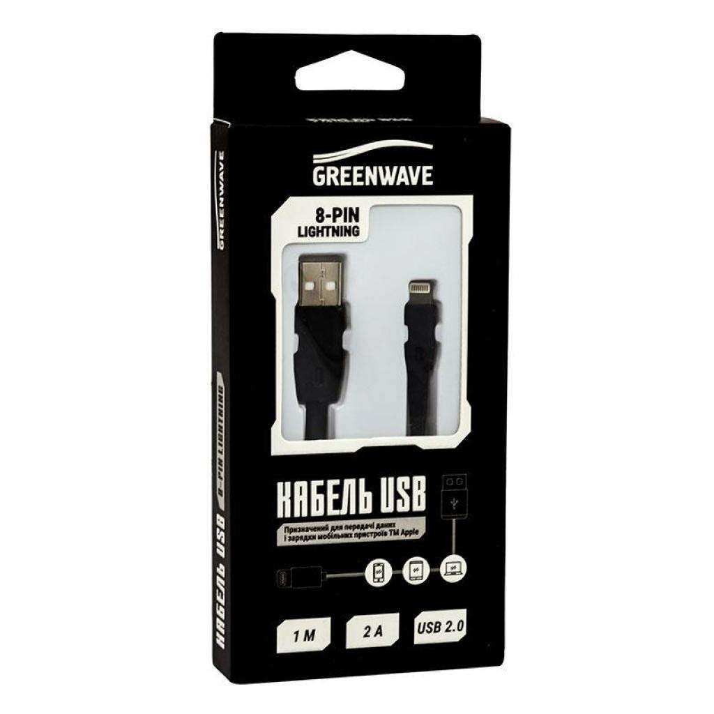 Дата кабель USB 2.0 AM to Lightning 1.0m DC-IP-102TF black Greenwave (R0014161) - 2