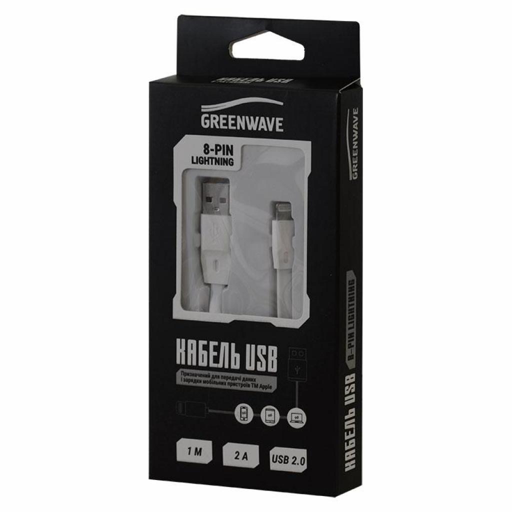 Дата кабель USB 2.0 AM to Lightning 1.0m DC-IP-102TF white Greenwave (R0014162) - 2
