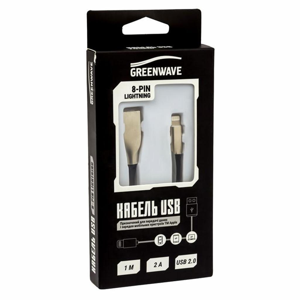 Дата кабель USB 2.0 AM to Lightning 1.0m DC-IP-102ZR black Greenwave (R0014163) - 2