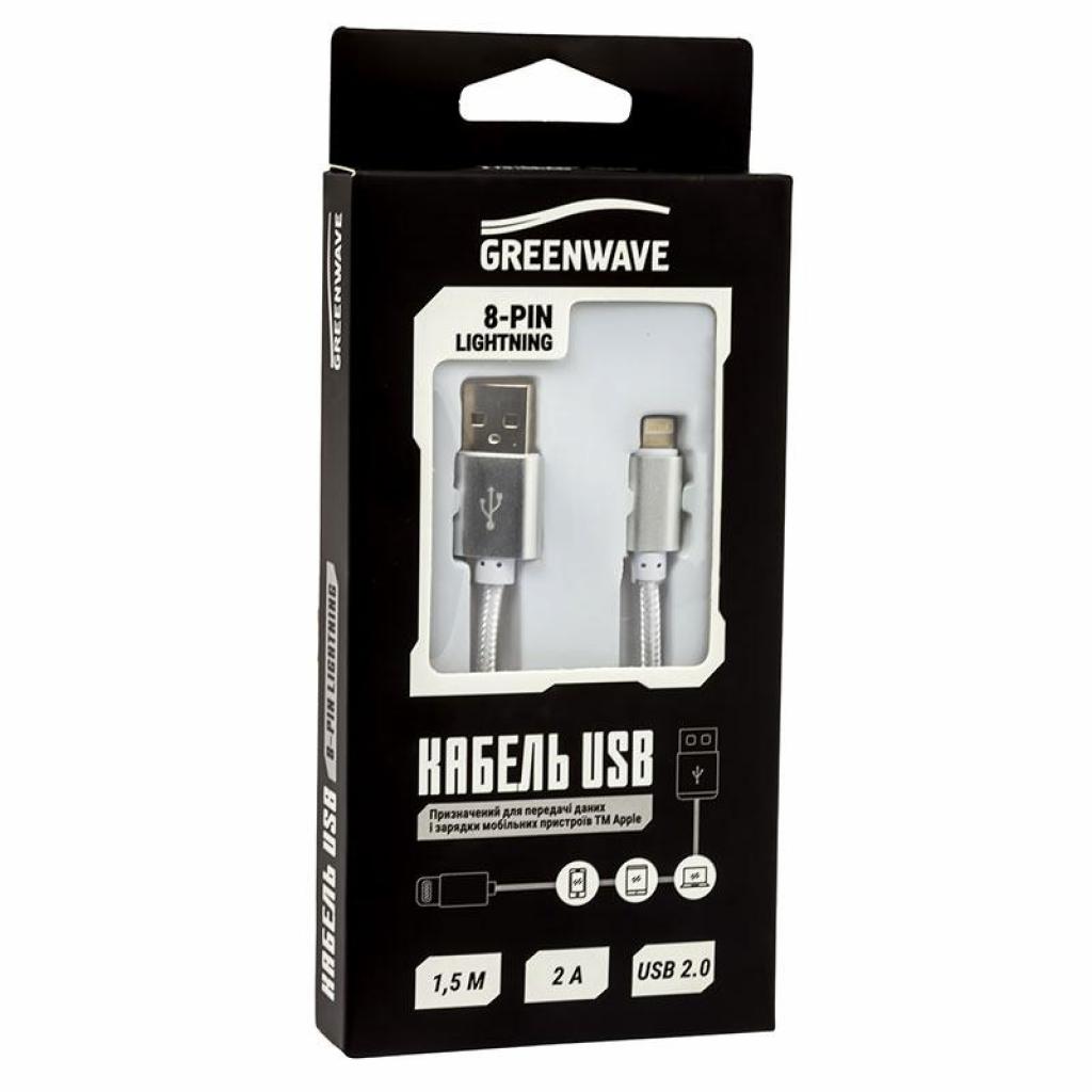 Дата кабель USB 2.0 AM to Lightning 1.0m DC-IP-152NR white Greenwave (R0014166) - 2