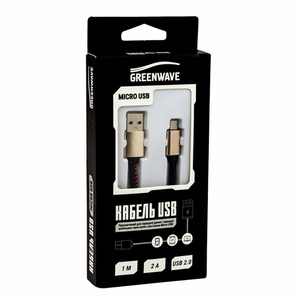 Дата кабель USB 2.0 AM to Micro 5P 1.0m DC-MU-102LR black Greenwave (R0014167) - 2