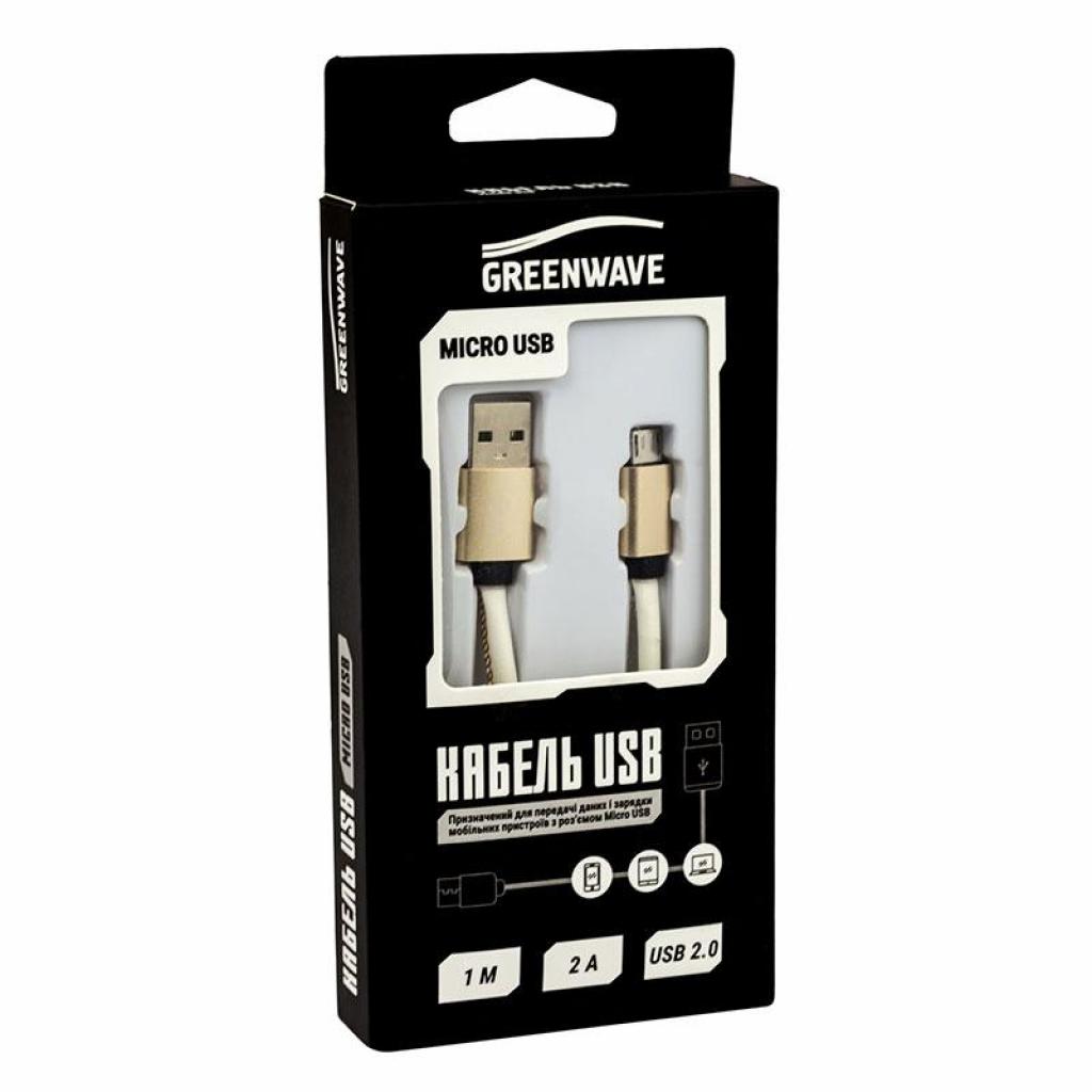 Дата кабель USB 2.0 AM to Micro 5P 1.0m DC-MU-102LR white Greenwave (R0014168) - 2