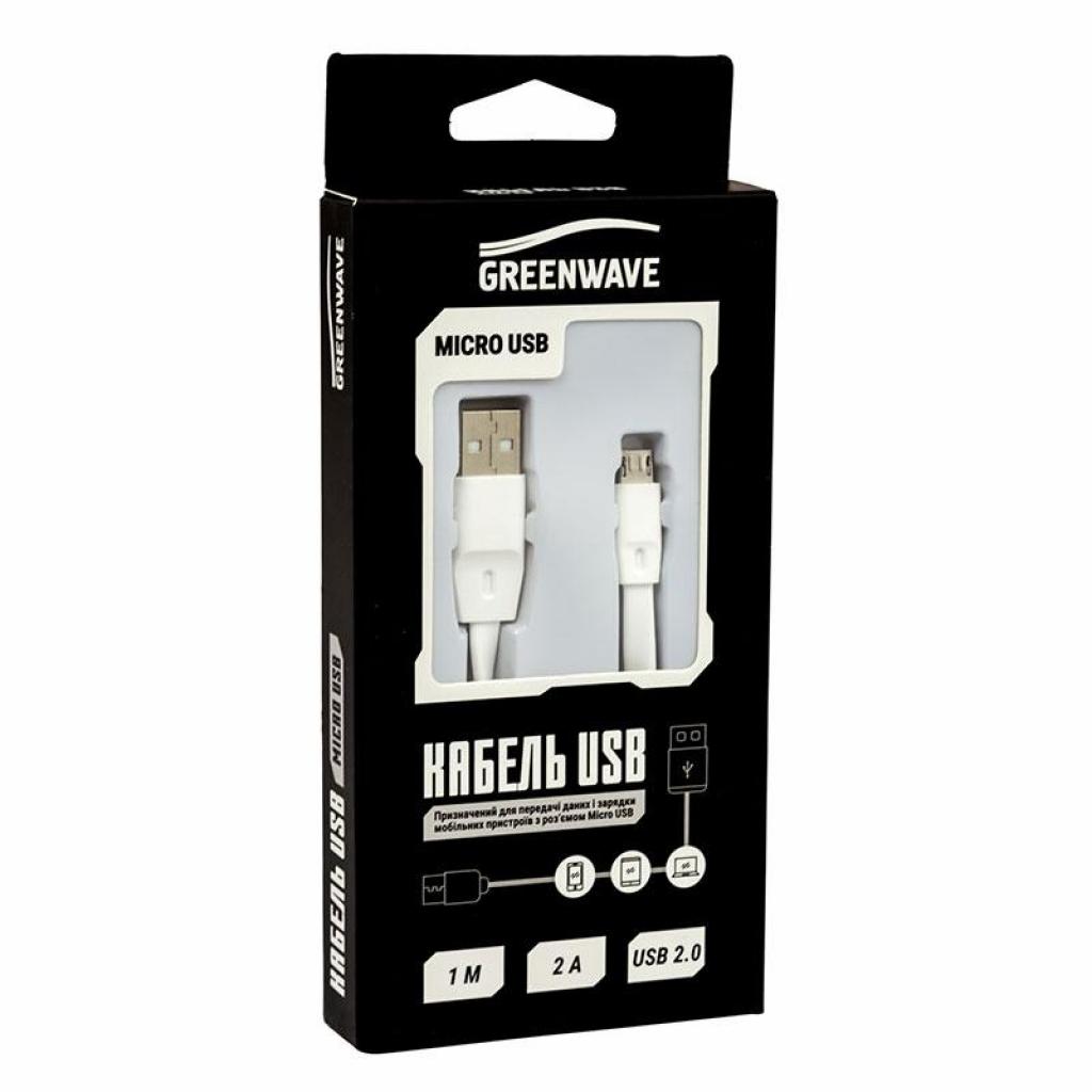 Дата кабель USB 2.0 AM to Micro 5P 1.0m DC-MU-102TF white Greenwave (R0014170) - 2
