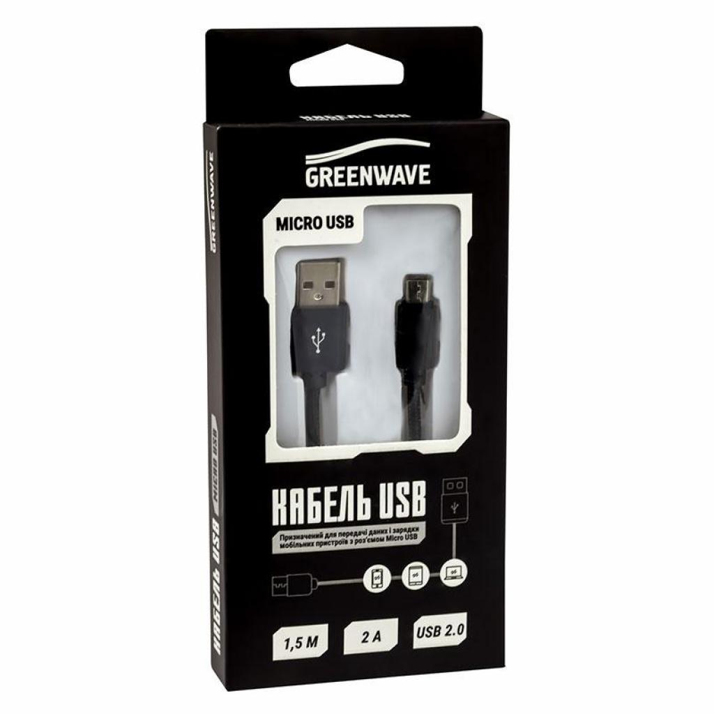 Дата кабель USB 2.0 AM to Micro 5P 1.0m DC-MU-152NR black Greenwave (R0014173) - 2