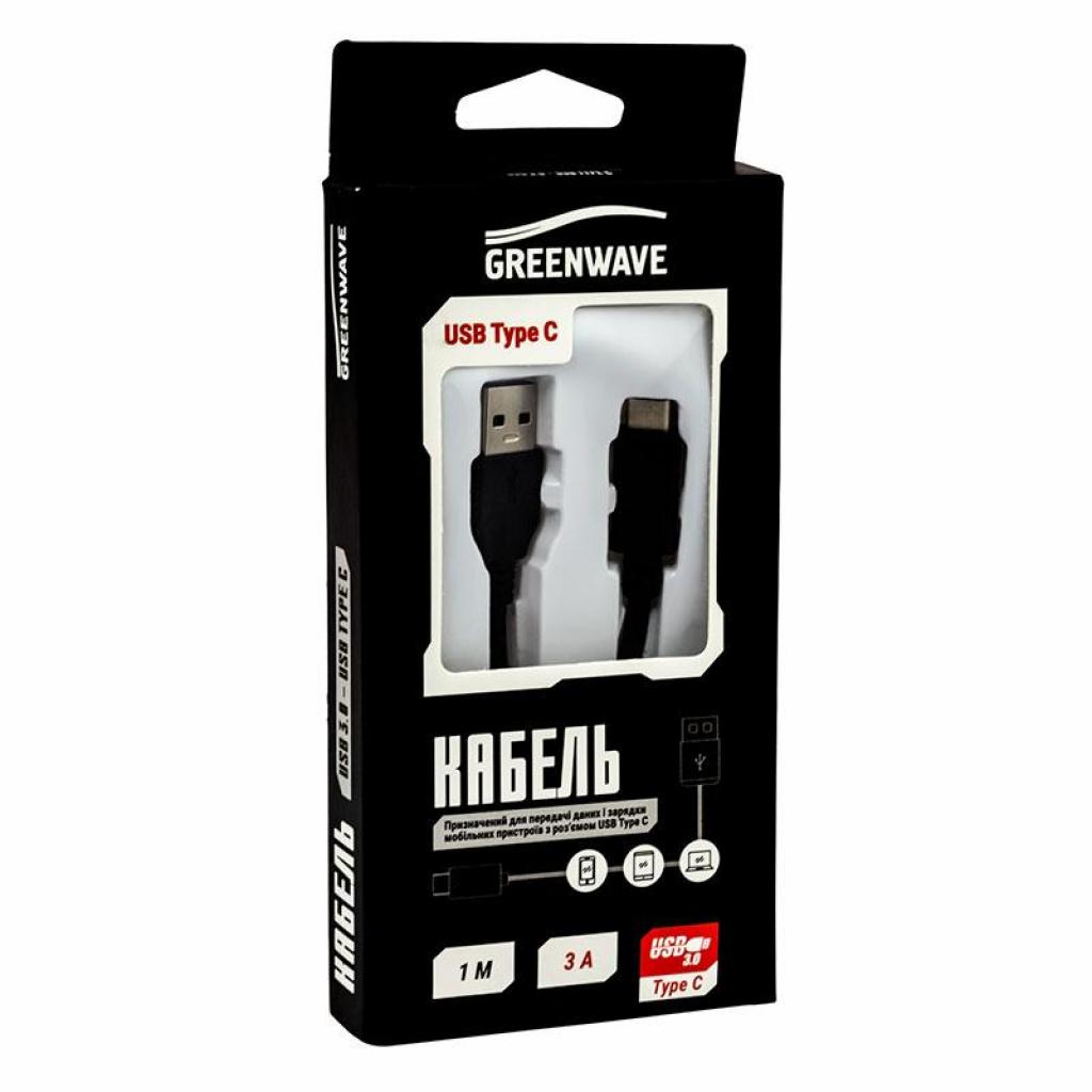 Дата кабель USB 3.0 AM to Type-C 1.0m DC-TC-103TR black Greenwave (R0014175) - 2
