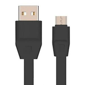 Дата кабель USB 2.0 - Micro USB 2А (DR-1624) плоский (Black) 1,0м Drobak (219089)