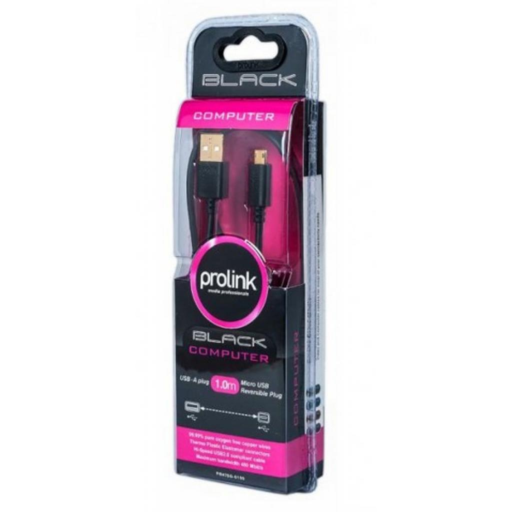 Дата кабель USB 2.0 AM to Micro 5P 1.0m Prolink (PB475G-0100) - 3