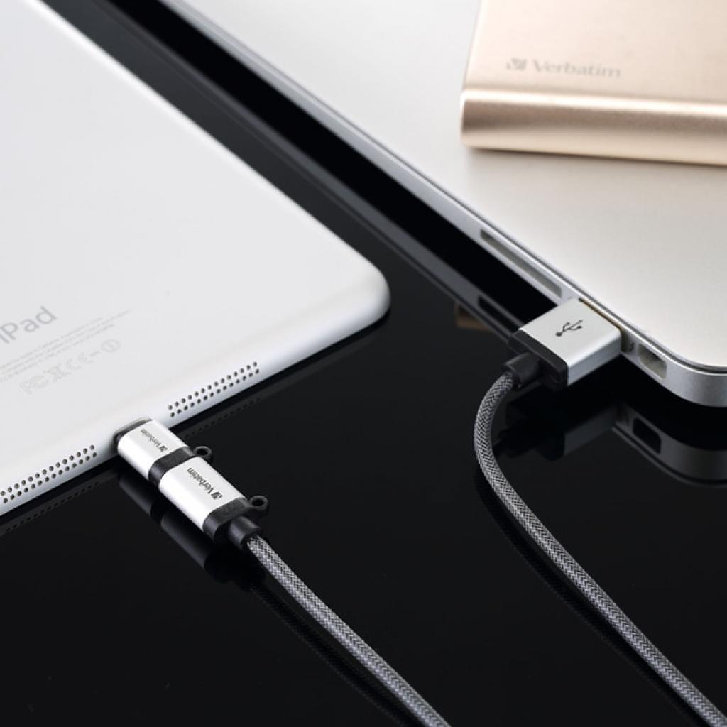 Дата кабель USB 2.0 AM to Lightning + Micro 5P 1.2m Verbatim (48857) - 3