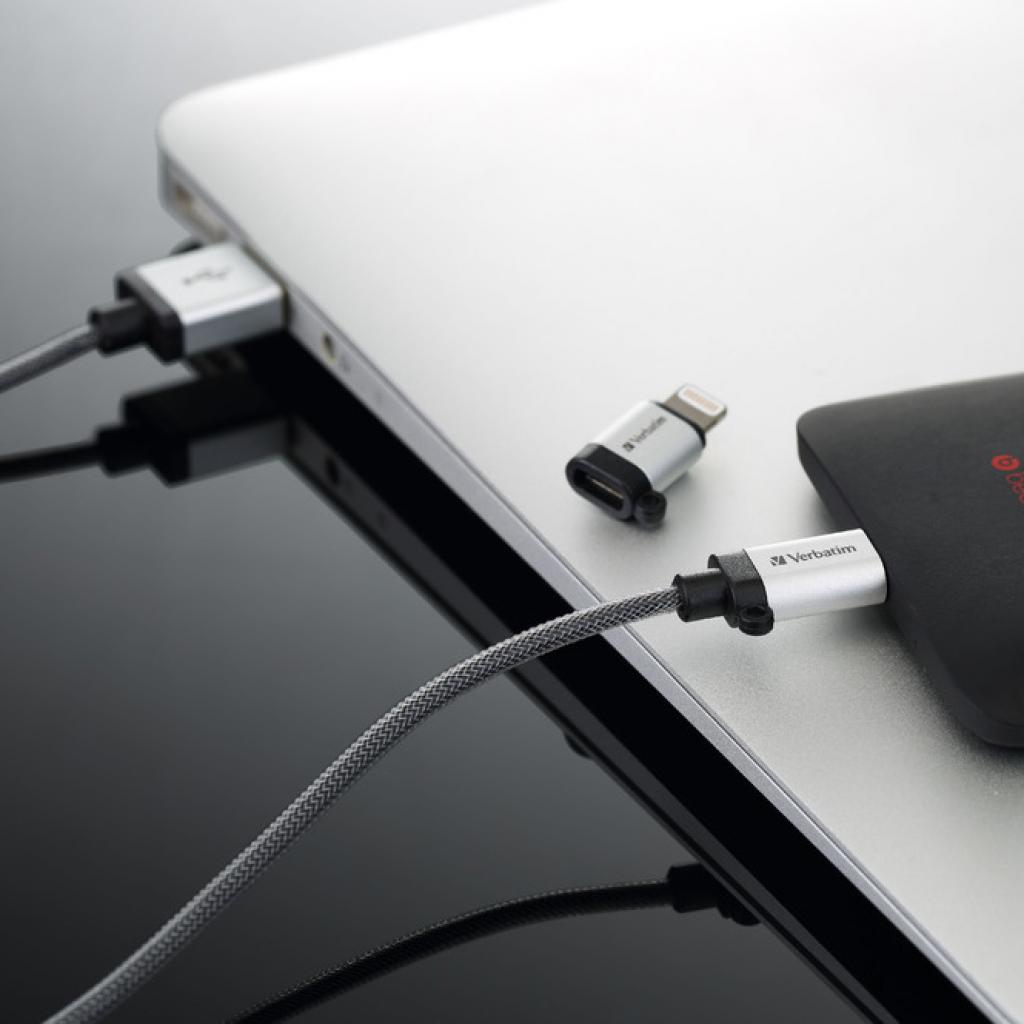 Дата кабель USB 2.0 AM to Lightning + Micro 5P 1.2m Verbatim (48857) - 4