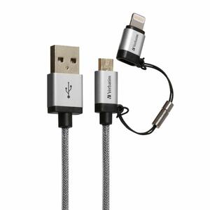 Дата кабель USB 2.0 AM to Lightning + Micro 5P 1.2m Verbatim (48857)