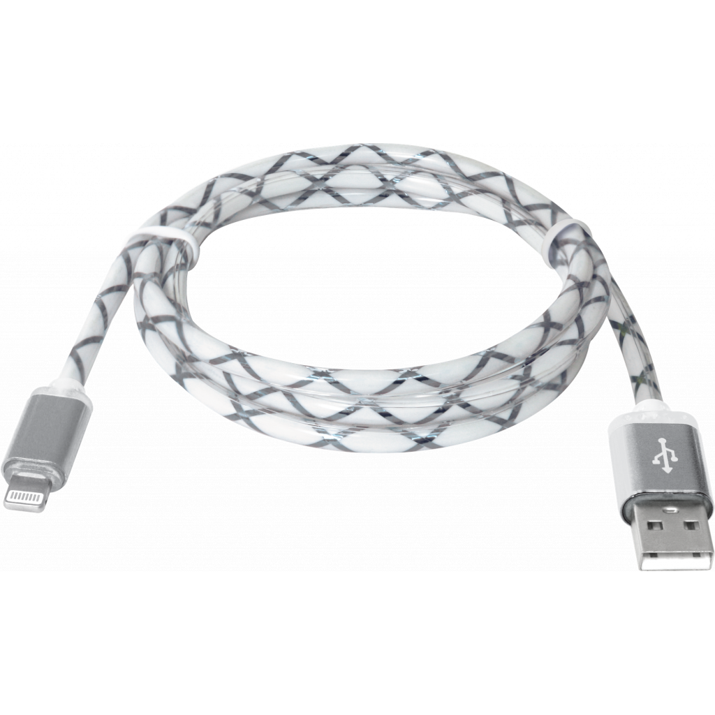 Дата кабель USB 2.0 AM to Lightning 1.0m ACH03-03LT GrayLED backlight Defender (87550) - 1 Дата кабель USB 2.0 AM to Lightning 1.0m ACH03-03LT GrayLED backlight Defender (87550) - 1