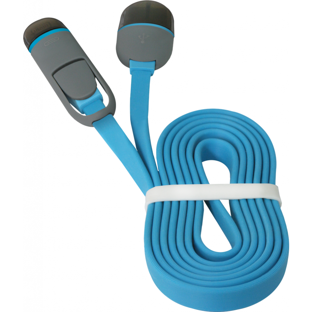 Дата кабель USB10-03BP USB - Micro USB/Lightning, blue, 1m Defender (87487) - 2 Дата кабель USB10-03BP USB - Micro USB/Lightning, blue, 1m Defender (87487) - 2