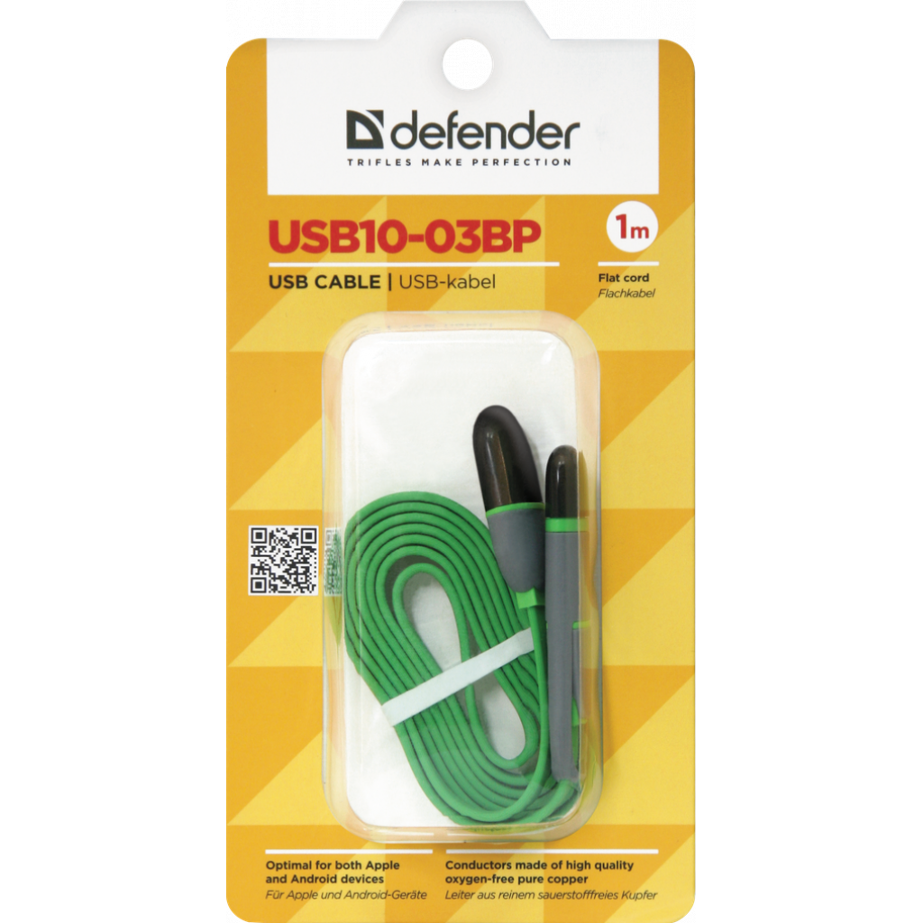 Дата кабель USB10-03BP USB - Micro USB/Lightning, green, 1m Defender (87489) - 4 Дата кабель USB10-03BP USB - Micro USB/Lightning, green, 1m Defender (87489) - 4