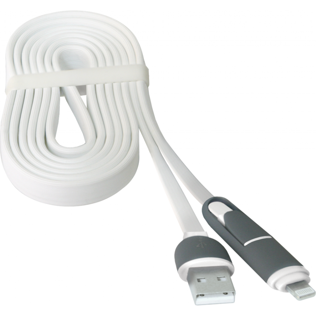 Дата кабель USB10-03BP USB - Micro USB/Lightning, white, 1m Defender (87493) - 3