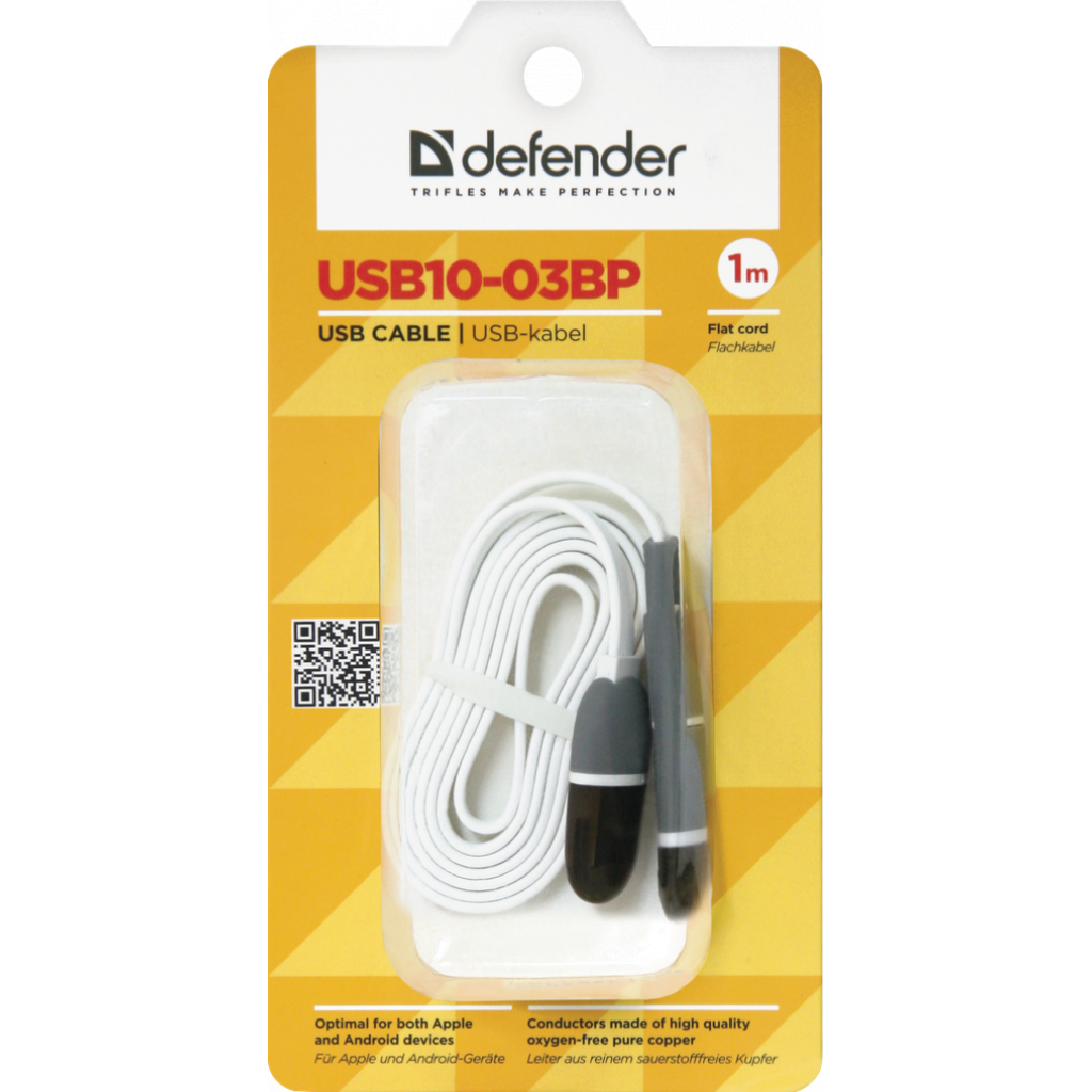 Дата кабель USB10-03BP USB - Micro USB/Lightning, white, 1m Defender (87493) - 4