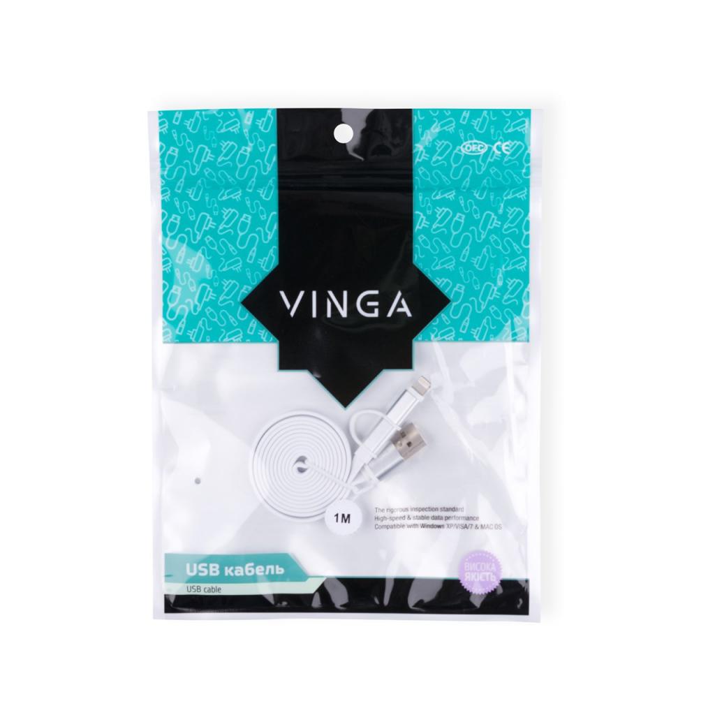 Дата кабель USB 2.0 AM to Micro 5P&Lightning 1.0m Vinga (USBAMMICRO&Lightning-1.0) - 2 Дата кабель USB 2.0 AM to Micro 5P&Lightning 1.0m Vinga (USBAMMICRO&Lightning-1.0) - 2