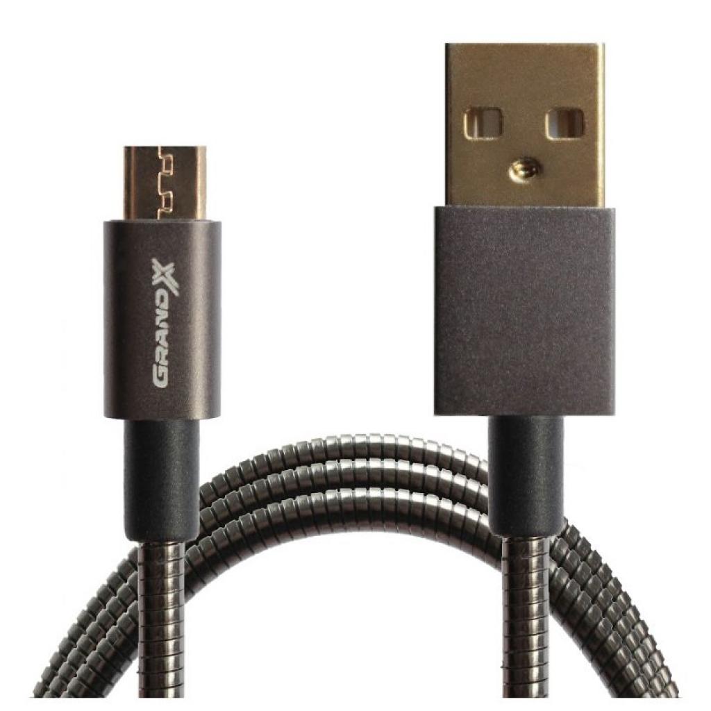 Дата кабель USB 2.0 AM to Micro 5P 1.0m Grand-X (MM-01) - 1