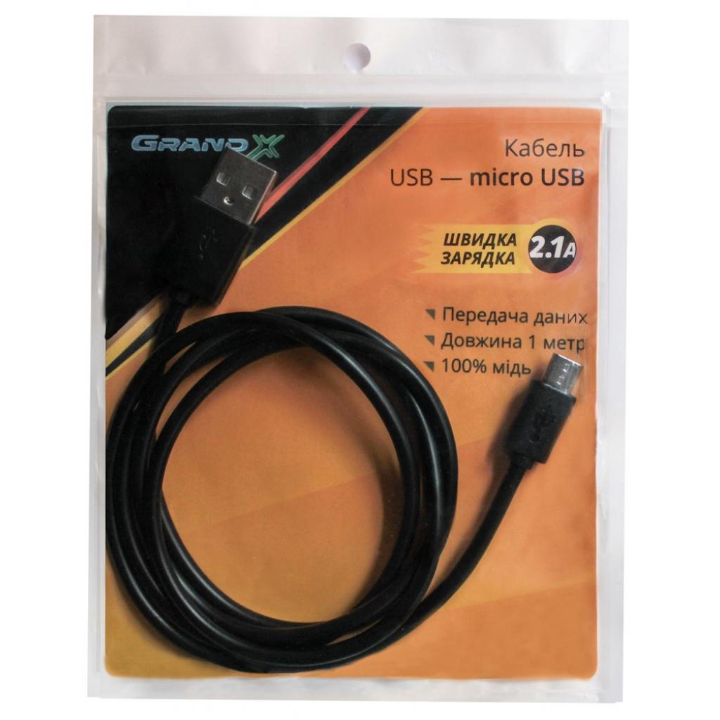 Дата кабель USB 2.0 AM to Micro 5P 1.0m Black Grand-X (PM01S) - 2