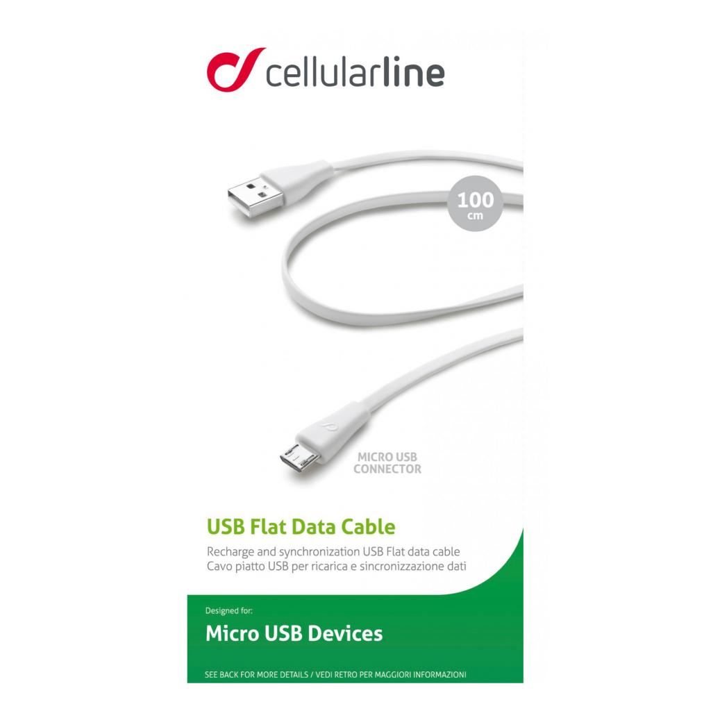 Дата кабель USB 2.0 AM to Micro 5P 1.0m white Cellularline (USBDATACMICROUSBW) - 2