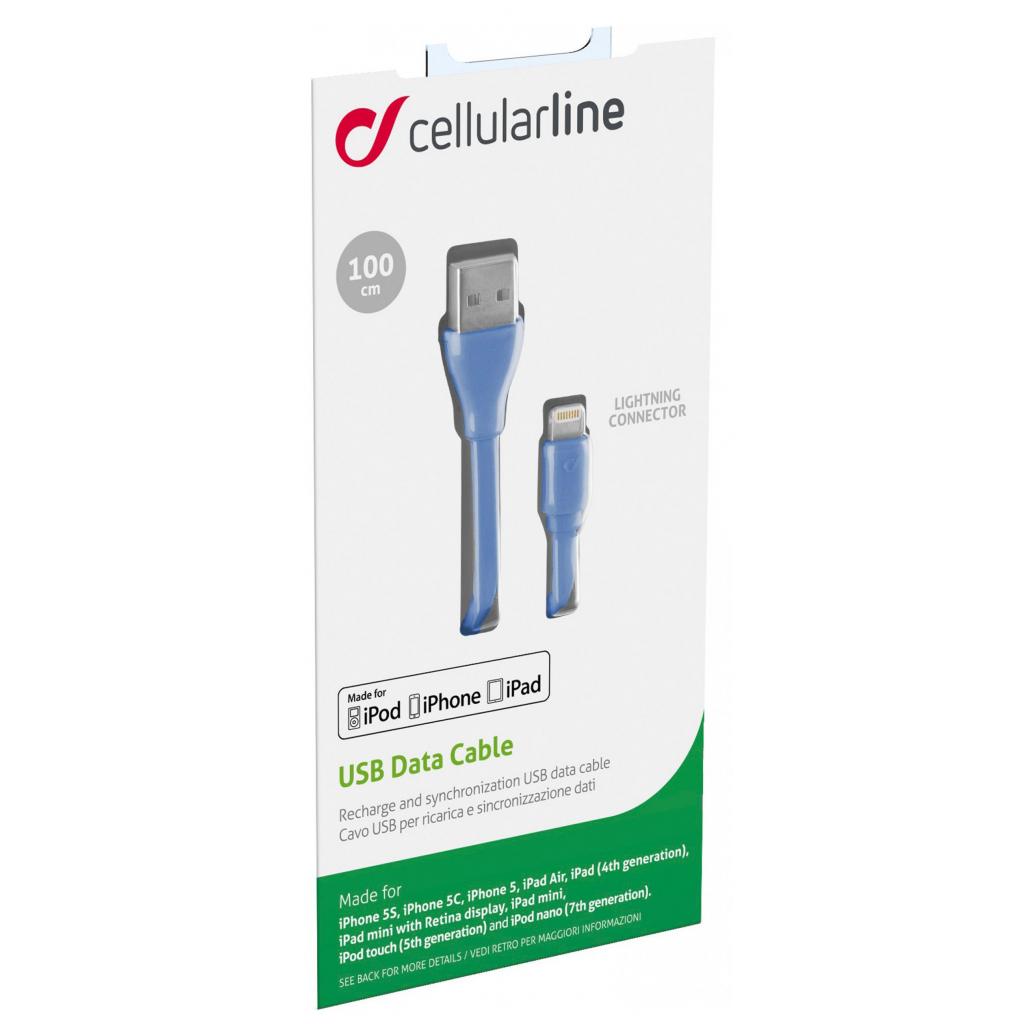 Дата кабель USB 2.0 AM to Lightning 1.0m blue Cellularline (USBDATACFLMFIIPH5B) - 2 Дата кабель USB 2.0 AM to Lightning 1.0m blue Cellularline (USBDATACFLMFIIPH5B) - 2
