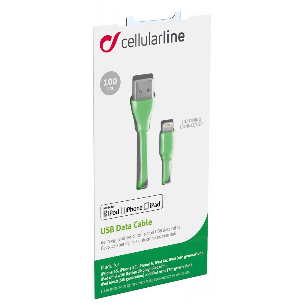 Дата кабель USB 2.0 AM to Lightning 1.0m green Cellularline (USBDATACFLMFIIPH5G) - 2