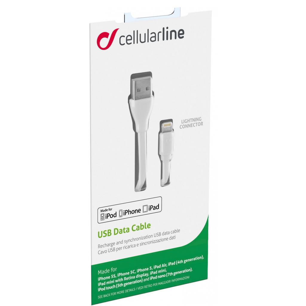 Дата кабель USB 2.0 AM to Lightning 1.2m white Cellularline (USBDATACMFIIPH5W) - 1