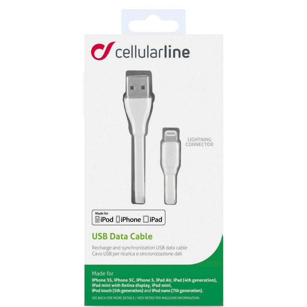 Дата кабель USB 2.0 AM to Lightning 1.2m white Cellularline (USBDATACMFIIPH5W) - 2