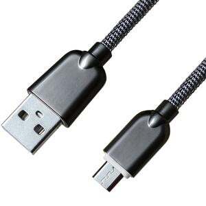 Дата кабель USB 2.0 AM to Micro 5P 1.0m 1.5A, Dark Silver Grand-X (MM02DS)