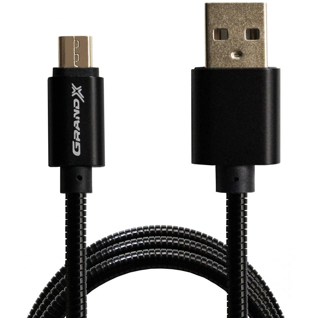 Дата кабель USB 2.0 AM to Micro 5P 1.0m Cu, 2.1A, Black Grand-X (MM-01B) - 1 Дата кабель USB 2.0 AM to Micro 5P 1.0m Cu, 2.1A, Black Grand-X (MM-01B) - 1