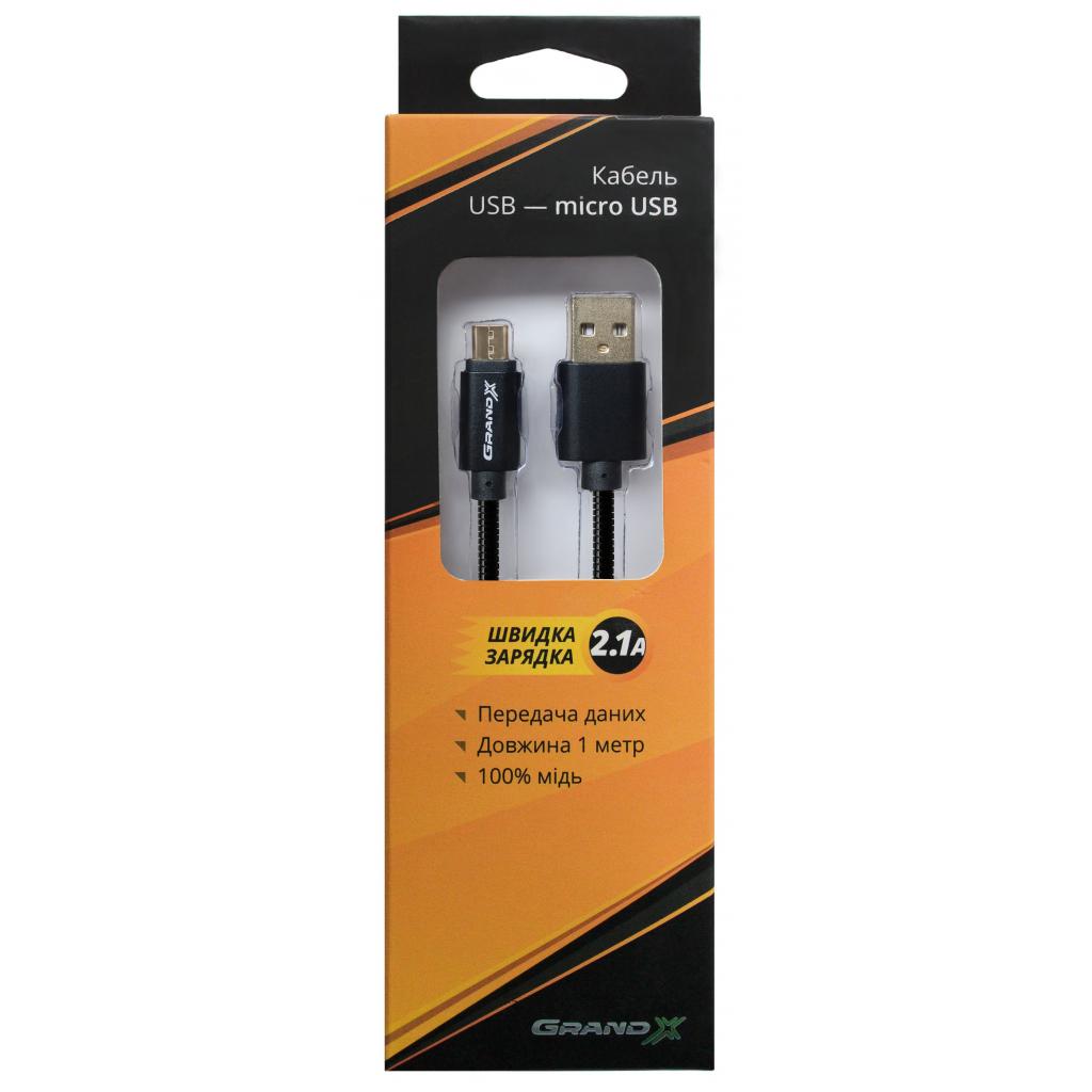 Дата кабель USB 2.0 AM to Micro 5P 1.0m Cu, 2.1A, Black Grand-X (MM-01B) - 2 Дата кабель USB 2.0 AM to Micro 5P 1.0m Cu, 2.1A, Black Grand-X (MM-01B) - 2