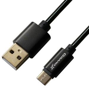 Дата кабель USB 2.0 AM to Type-C 1.0m Black Grand-X (MC-01B)