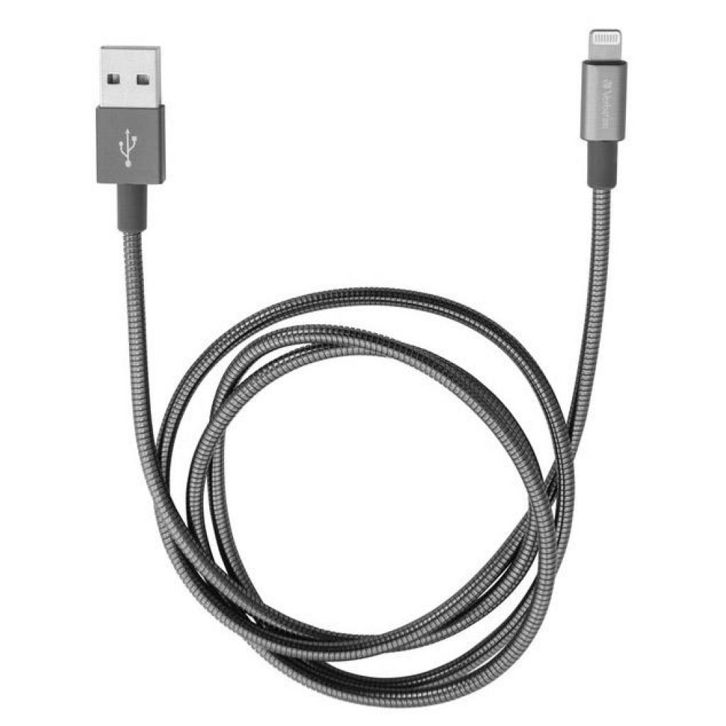 Дата кабель USB 2.0 AM to Lightning 1.0m grey Verbatim (48860) - 1