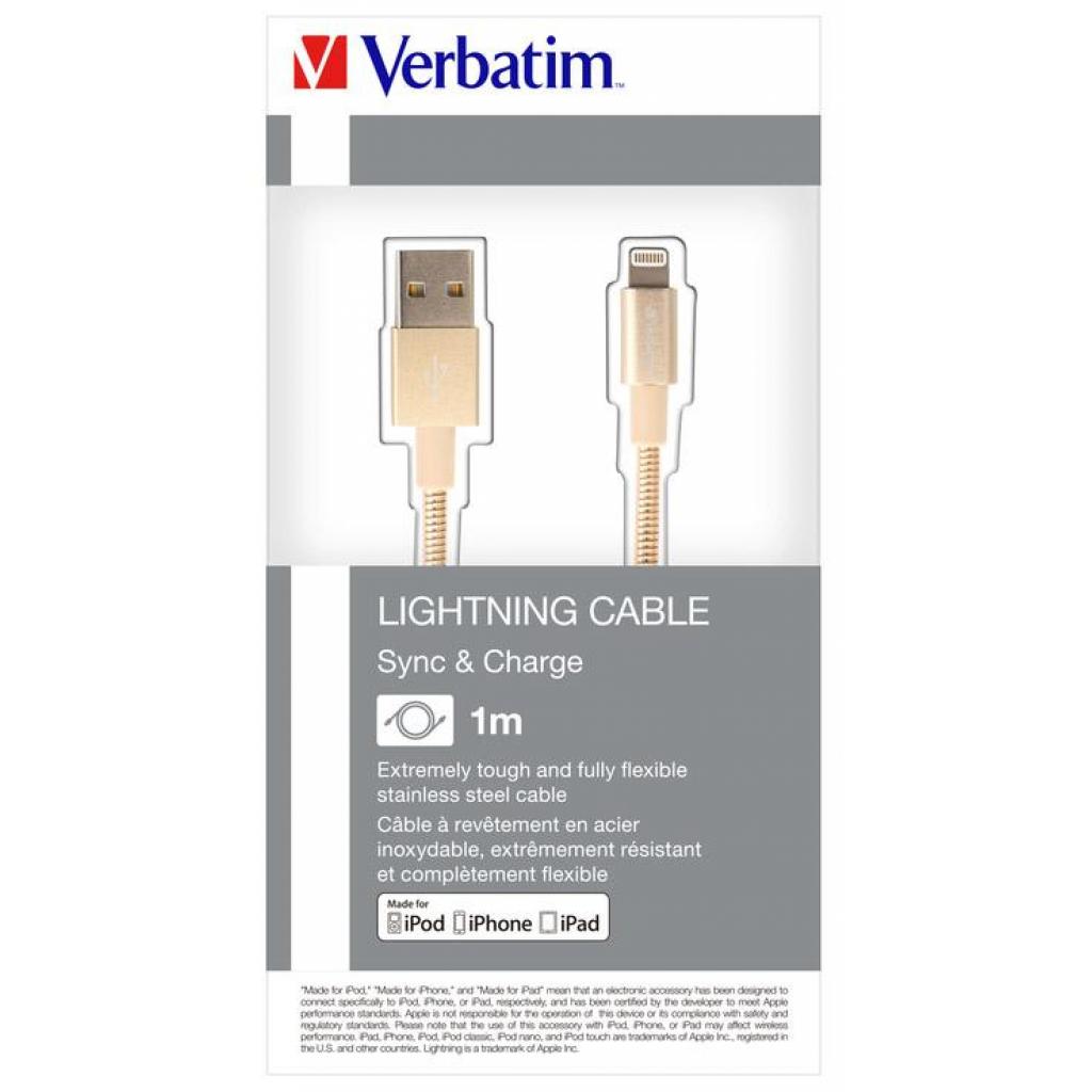 Дата кабель USB 2.0 AM to Lightning 1.0m gold Verbatim (48861) - 4 Дата кабель USB 2.0 AM to Lightning 1.0m gold Verbatim (48861) - 4