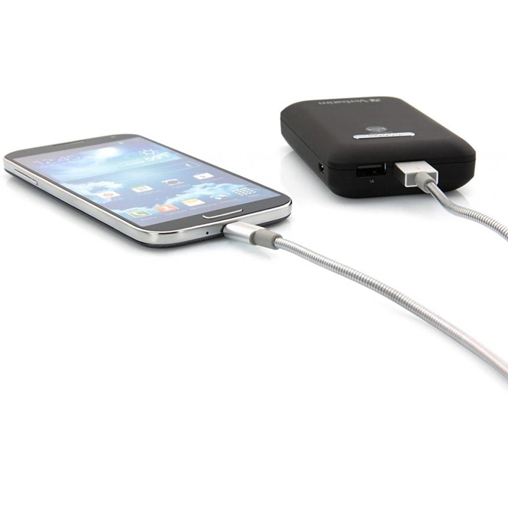 Дата кабель USB 2.0 AM to Micro 5P 1.0m silver Verbatim (48862) - 1
