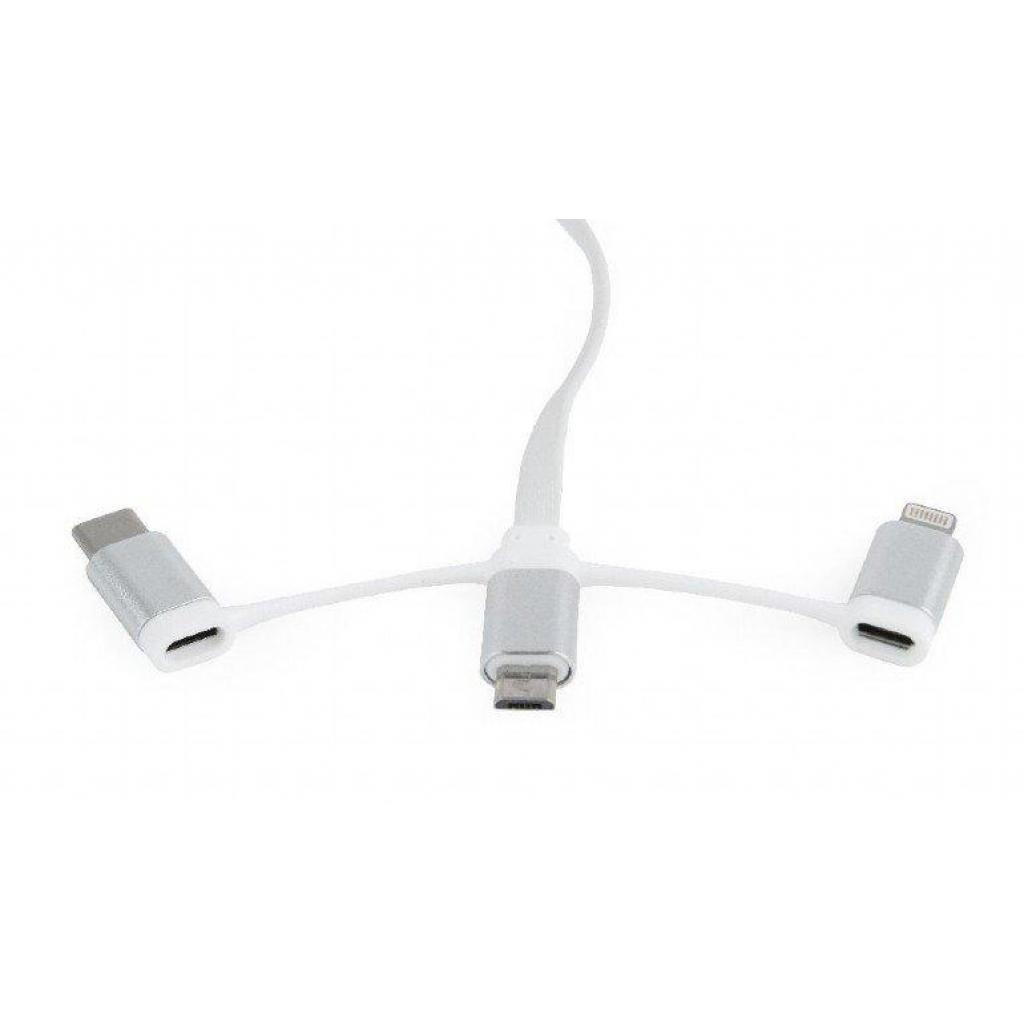 Дата кабель USB 2.0 AM to Lightning + Micro 5P + Type-C 1.0m Cablexpert (CC-USB2-AMLM32-1M-W) - 3 Дата кабель USB 2.0 AM to Lightning + Micro 5P + Type-C 1.0m Cablexpert (CC-USB2-AMLM32-1M-W) - 3