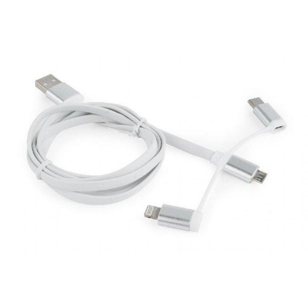 Дата кабель USB 2.0 AM to Lightning + Micro 5P + Type-C 1.0m Cablexpert (CC-USB2-AMLM32-1M-W) Дата кабель USB 2.0 AM to Lightning + Micro 5P + Type-C 1.0m Cablexpert (CC-USB2-AMLM32-1M-W)
