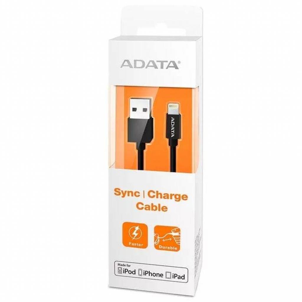 Дата кабель USB 2.0 AM to Lightning 1.0m MFI Black ADATA (AMFIPL-100CM-CBK) - 2 Дата кабель USB 2.0 AM to Lightning 1.0m MFI Black ADATA (AMFIPL-100CM-CBK) - 2