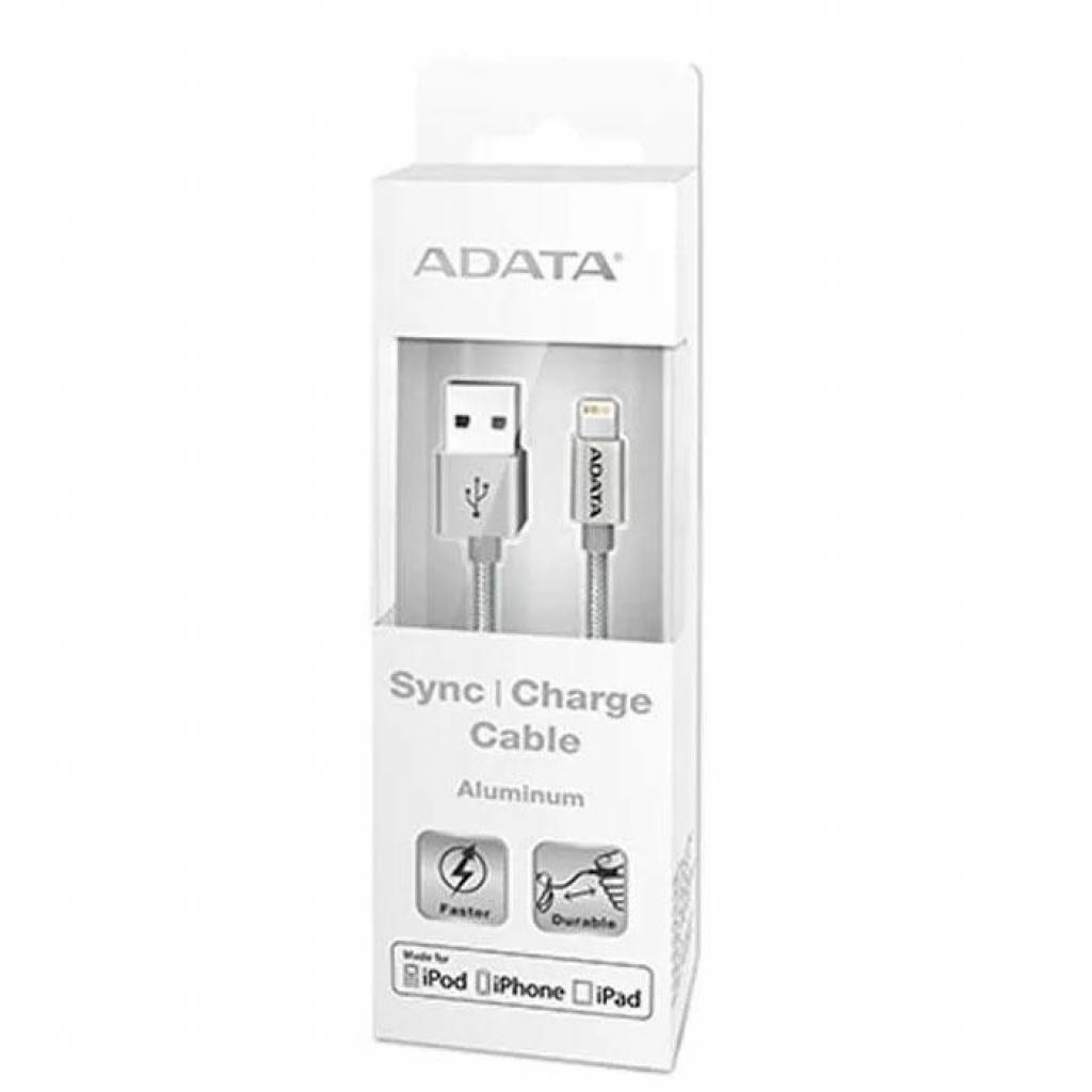 Дата кабель USB 2.0 AM to Lightning 1.0m MFI Silver ADATA (AMFIAL-100CMK-CSV) - 2 Дата кабель USB 2.0 AM to Lightning 1.0m MFI Silver ADATA (AMFIAL-100CMK-CSV) - 2