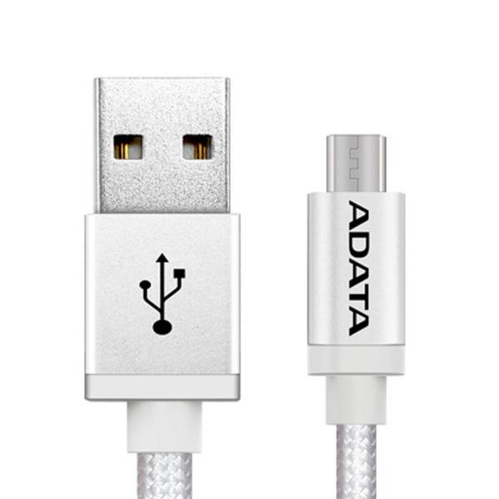 Дата кабель USB 2.0 AM to Micro 5P 1.0m Silver ADATA (AMUCAL-100CMK-CSV) - 1 Дата кабель USB 2.0 AM to Micro 5P 1.0m Silver ADATA (AMUCAL-100CMK-CSV) - 1