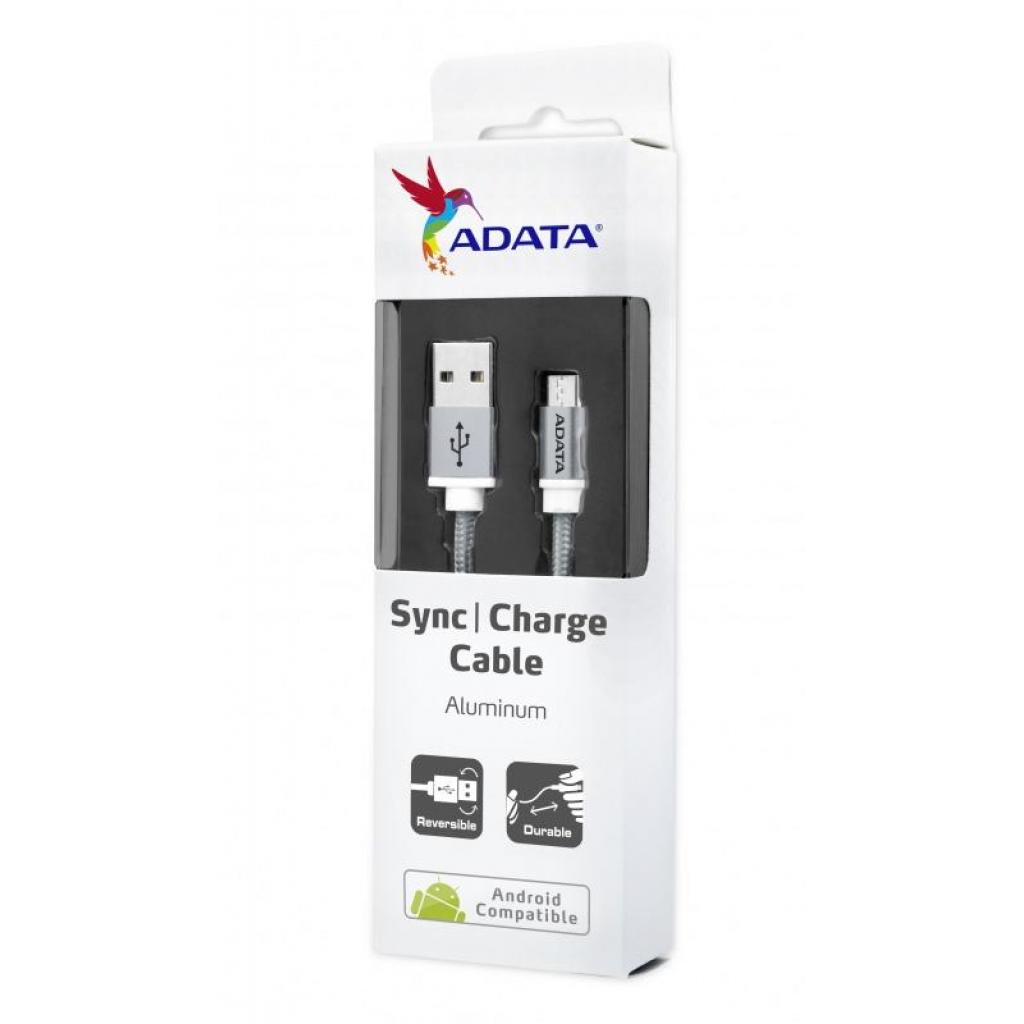 Дата кабель USB 2.0 AM to Micro 5P 1.0m Silver ADATA (AMUCAL-100CMK-CSV) - 3 Дата кабель USB 2.0 AM to Micro 5P 1.0m Silver ADATA (AMUCAL-100CMK-CSV) - 3