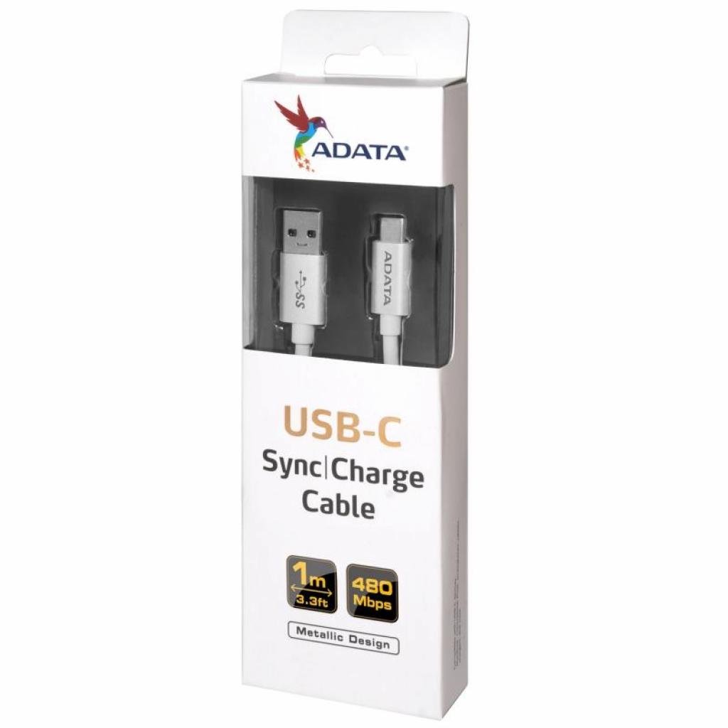 Дата кабель USB 2.0 - USB-C 2.0A 1.0m ADATA (ACA2AL-100CM-CSV) - 2 Дата кабель USB 2.0 - USB-C 2.0A 1.0m ADATA (ACA2AL-100CM-CSV) - 2
