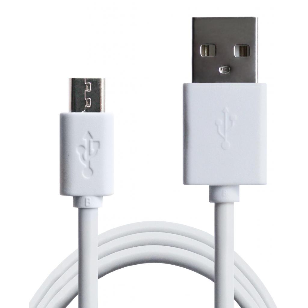 Дата кабель USB 2.0 AM to Micro 5P 1.0m White Grand-X (PM01WS) - 1
